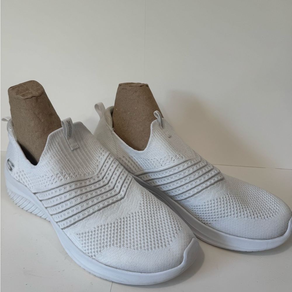 Skechers Women's White Slip-On Sneakers